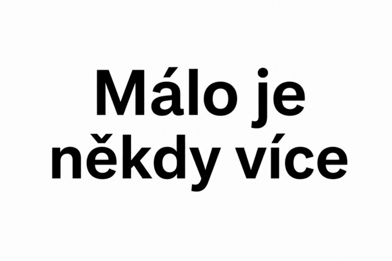 Málo je někdy více